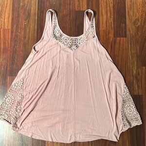 flowy lacy pink camisole tank top